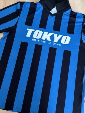 Tokyo Striped  Jersey urban outfitters - Blue & Black like brand new worn once